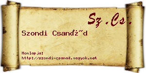 Szondi Csanád névjegykártya